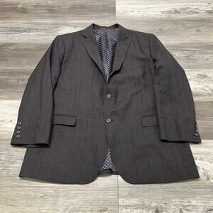 Vintage Daks Johnston & Murphy Brown‎ Mens XL Wool 2 Button Sports Blazer Jacket